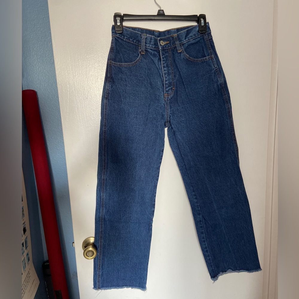 brandy melville dark blue high rise denim jean